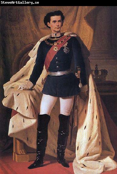 Ferdinand von Piloty King Ludwig II of Bavaria in generals' uniform and coronation robe